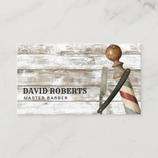 理容師バーバーショップレイザー素朴美容師 名刺 (正面)