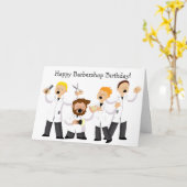 理容師バーバーショップ四重奏誕生日グリーティングカード カード (黄色い花)