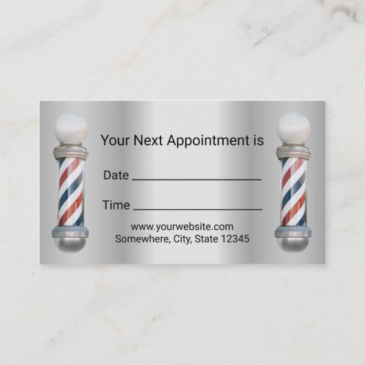 理容師バーバーショップ美容師フェイクメタル 予約カード (裏面)