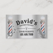 理容師バーバーショップ美容師フェイクメタル 予約カード (正面)