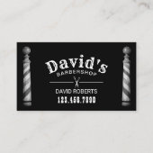 理容師バーバーショップ美容師ブラックアポイントメント 予約カード (正面)