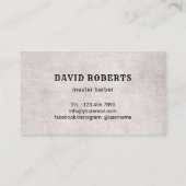 理容師バーバーショップ美容師モダンレッドキルテッド 名刺 (裏面)