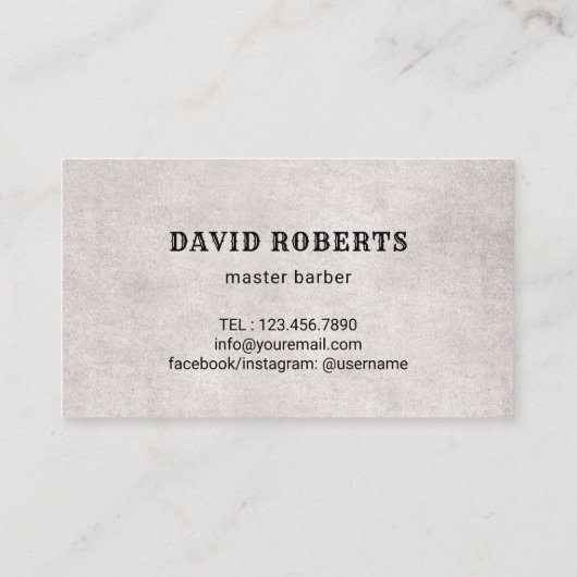 理容師バーバーショップ美容師モダンレッドキルテッド 名刺 (裏面)