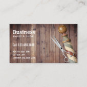 理容師バーバーショップ美容師ヴィンテージ 素朴 名刺 (正面)