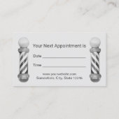 理容師バーバーショップ美容師BWアポイントメント 予約カード (裏面)