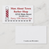 理容師パンチカード顧客ロイヤリティ名刺 ロイヤリティカード (正面/裏面)