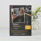 理容師ビジネス/招待状カード 招待状 (スタンド正面)