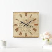 理容師ファミリークラン懇親会カスタムデザイン時計 スクエア壁時計 (ホーム)