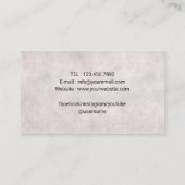 理容師ブラシロゴバーショップ美容師ウッド 名刺 (裏面)