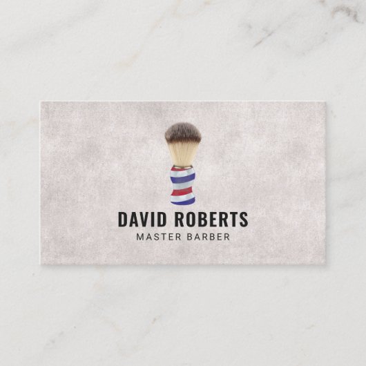 理容師ブラシロゴバーバーショップ美容師 名刺 (正面)