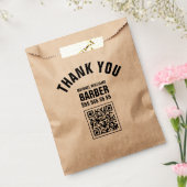 理容師ブラックはっきりしたタイポグラフィQRコード フェイバーバッグ (封をした状態)