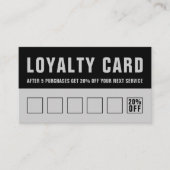 理容師ブラックグレイはっきりしたタイポグラフィロイヤリティカード ロイヤリティカード (正面)