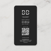 理容師ブラックシルバーポールバーショップモダン 名刺 (裏面)