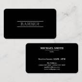 理容師ブラック&ホワイトモダンプロフェッショナルシンプル 名刺 (正面/裏面)