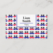 理容師ブルーリピートパターン名刺 名刺 (正面)