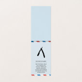 理容師ブレード理容師ポールベビーブルー 名刺 (内部フラット)