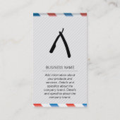 理容師ブレード理容師ポール白黒 名刺 (裏面)