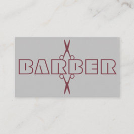 理容師プロフェッショナルブルゴーニュ文字シザーズグレイ 名刺