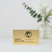 理容師プロフェッショナル金ゴールド金属 名刺 (スタンド正面)