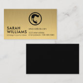 理容師プロフェッショナル金ゴールド金属 名刺 (正面/裏面)