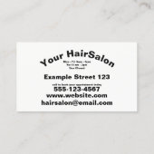 理容師ヘアサロン – 各種ヘアスタイル 名刺 (裏面)