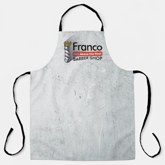 理容師ヘアショップキングクラウン理容師ポールヘアサロン エプロン (正面)