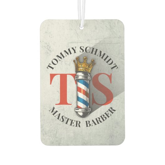 理容師ヘアショップキングクラウン理容師ポールヘアサロン カーエアーフレッシュナー (裏面)