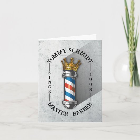 理容師ヘアショップキングクラウン理容師ポールヘアサロン カード (正面)