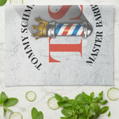 理容師ヘアショップキングクラウン理容師ポールヘアサロン キッチンタオル (折り畳み)