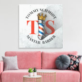 理容師ヘアショップキングクラウン理容師ポールヘアサロン キャンバスプリント (インサイチュ (リビング))