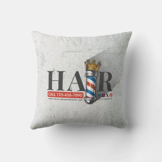 理容師ヘアショップキングクラウン理容師ポールヘアサロン クッション (裏面)