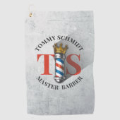 理容師ヘアショップキングクラウン理容師ポールヘアサロン ゴルフタオル (正面)