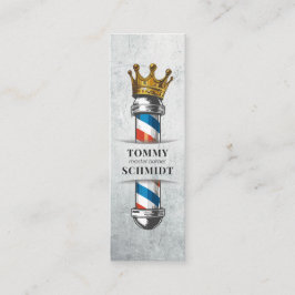 理容師ヘアショップキングクラウン理容師ポールヘアサロン スキニー名刺