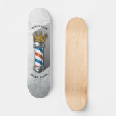 理容師ヘアショップキングクラウン理容師ポールヘアサロン スケートボード (正面)