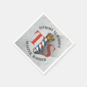 理容師ヘアショップキングクラウン理容師ポールヘアサロン スタンダードカクテルナプキン (角)