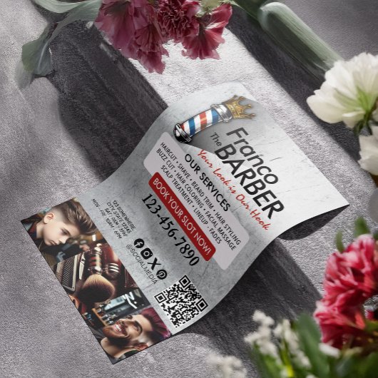 理容師ヘアショップキングクラウン理容師ポールヘアサロン チラシ