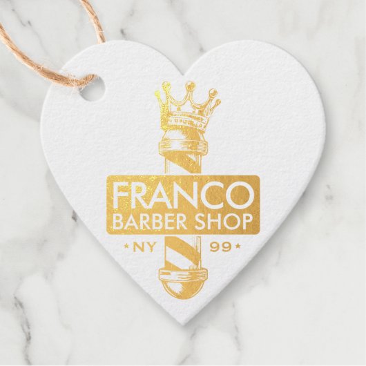 理容師ヘアショップキングクラウン理容師ポールヘアサロン フェイバータグ (正面)