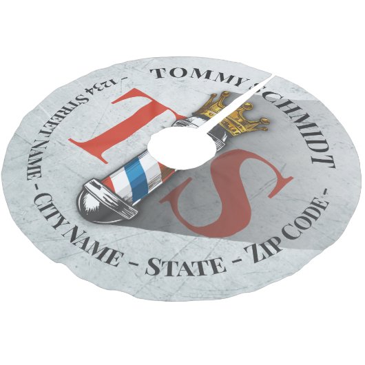 理容師ヘアショップキングクラウン理容師ポールヘアサロン ブラッシュドポリエステルツリースカート (アングル)