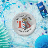 理容師ヘアショップキングクラウン理容師ポールヘアサロン ペーパープレート (パーティー)