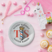 理容師ヘアショップキングクラウン理容師ポールヘアサロン ペーパープレート (パーティー)