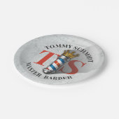 理容師ヘアショップキングクラウン理容師ポールヘアサロン ペーパープレート (アングル)