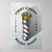 理容師ヘアショップキングクラウン理容師ポールヘアサロン ポスター (正面)