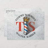 理容師ヘアショップキングクラウン理容師ポールヘアサロン ポストカード (正面/裏面)