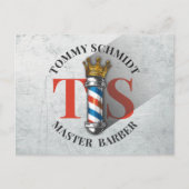 理容師ヘアショップキングクラウン理容師ポールヘアサロン ポストカード (正面)