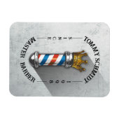 理容師ヘアショップキングクラウン理容師ポールヘアサロン マグネット (横)