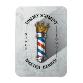 理容師ヘアショップキングクラウン理容師ポールヘアサロン マグネット (縦)