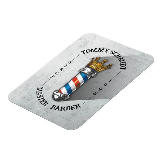 理容師ヘアショップキングクラウン理容師ポールヘアサロン マグネット (左側)