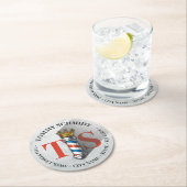 理容師ヘアショップキングクラウン理容師ポールヘアサロン ラウンドペーパーコースター (インサイチュ)