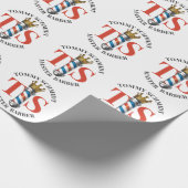 理容師ヘアショップキングクラウン理容師ポールヘアサロン ラッピングペーパー (角)