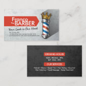 理容師ヘアショップキングクラウン理容師ポールヘアサロン 名刺 (正面/裏面)